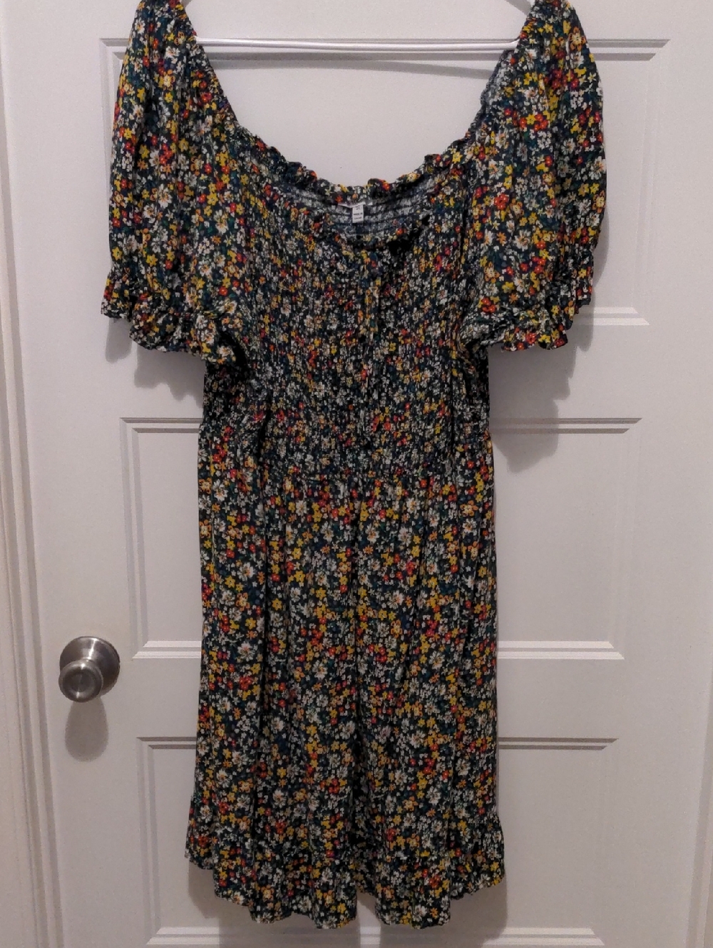 A.U.W. Floral Smocked Mini Dress Plus Size 3X